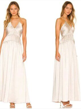 JONATHAN SIMKHAI Clementine Open Back Halter Gown Size 8